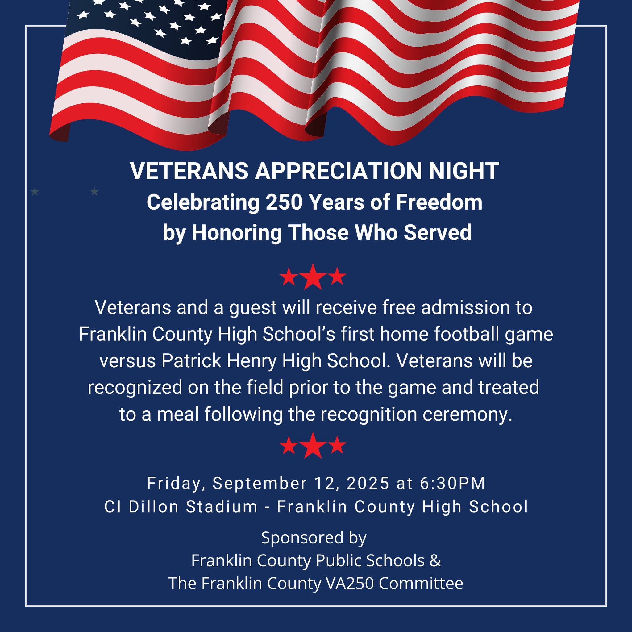 Veterans Appreciation Night at Franklin County High School